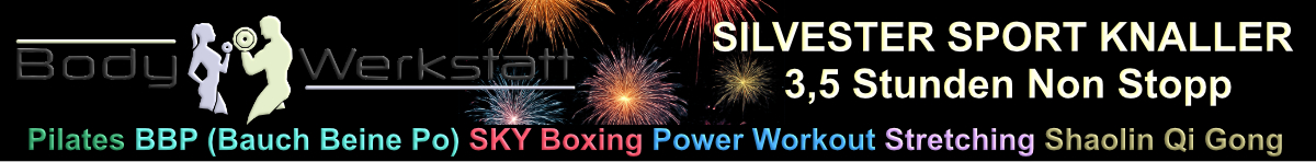 Silvester Sport Knaller - 3,5 Stunden Non Stopp - Pilates BBP (Bauch Beine Po) SKY Boxing Power Workout Stretching Shaolin Qi Gong
